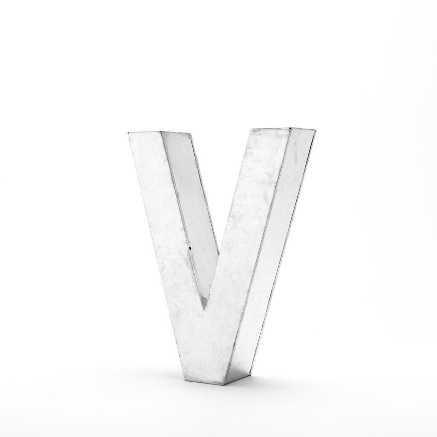 Aluminum Decorative Object Metalvetica Letter "V" by Seletti