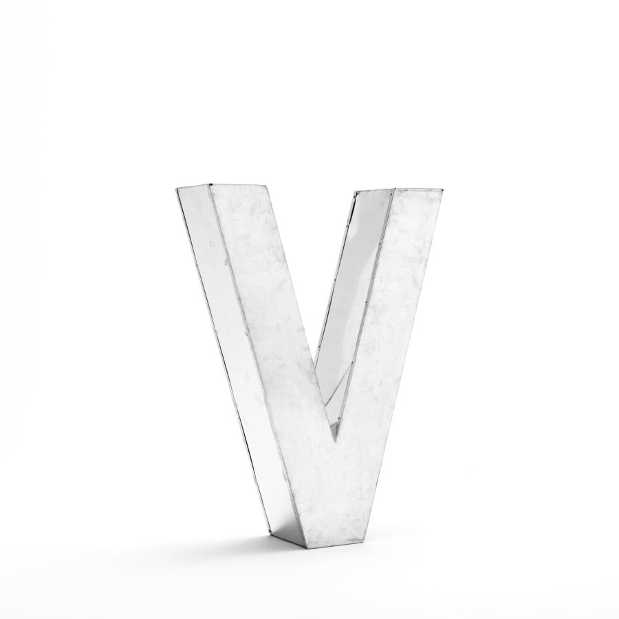 Aluminum Decorative Object Metalvetica Letter "V" by Seletti