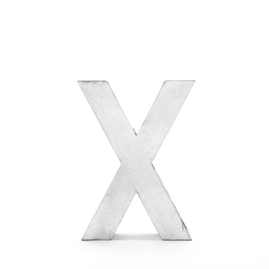 Aluminum Decorative Object Metalvetica Letter "X" by Seletti