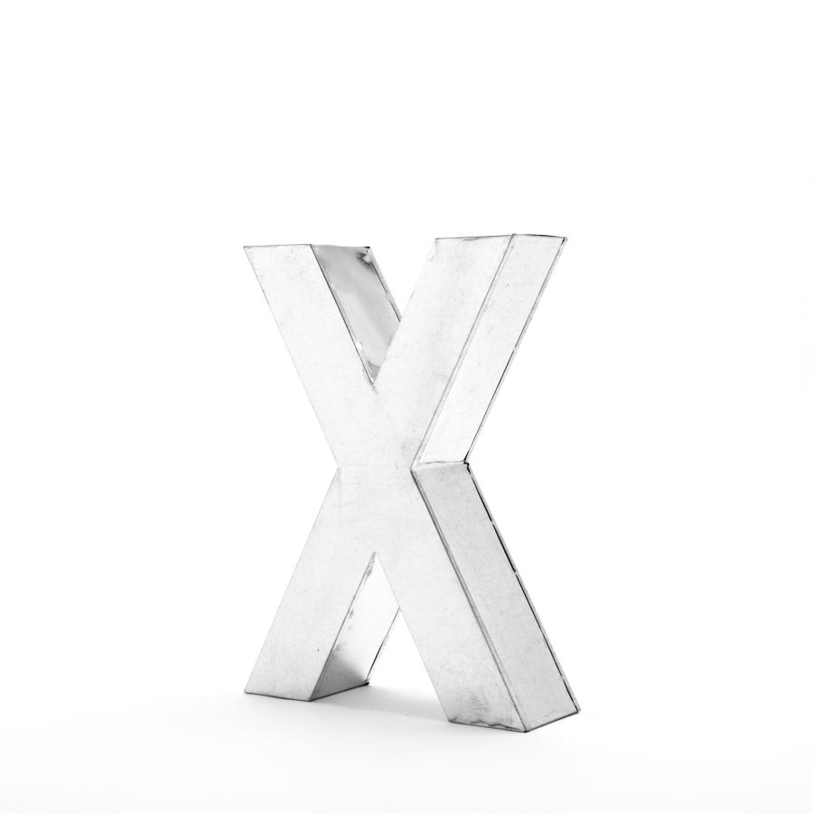 Aluminum Decorative Object Metalvetica Letter "X" by Seletti