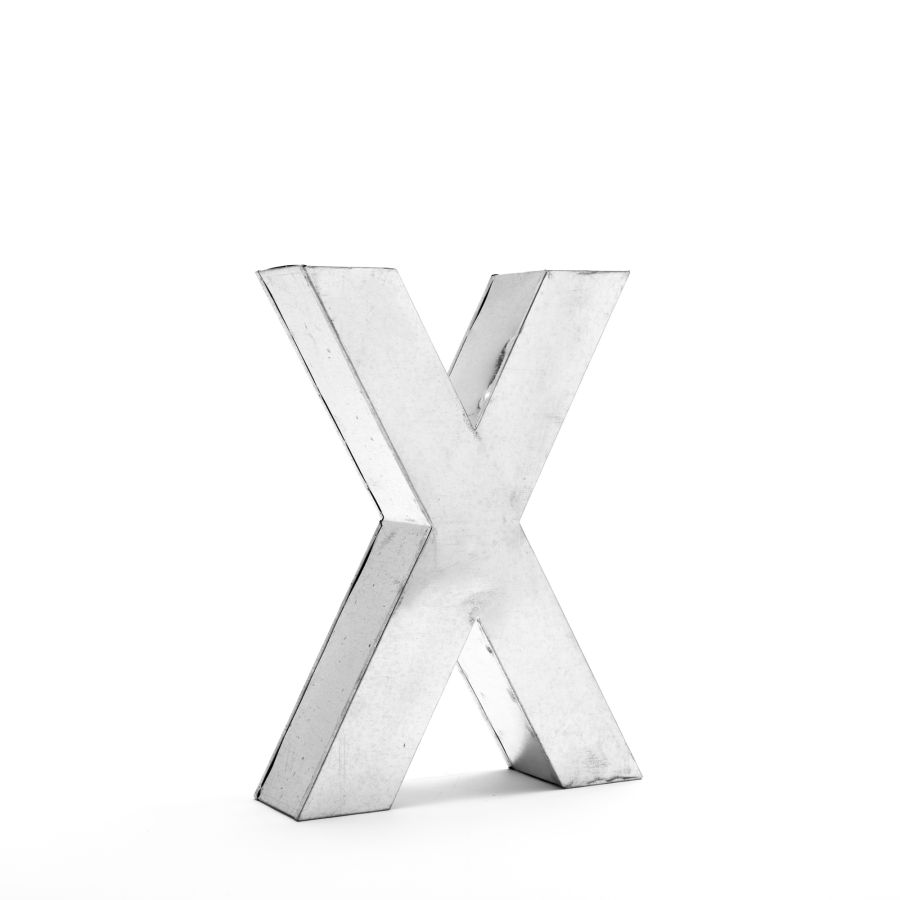 Aluminum Decorative Object Metalvetica Letter "X" by Seletti