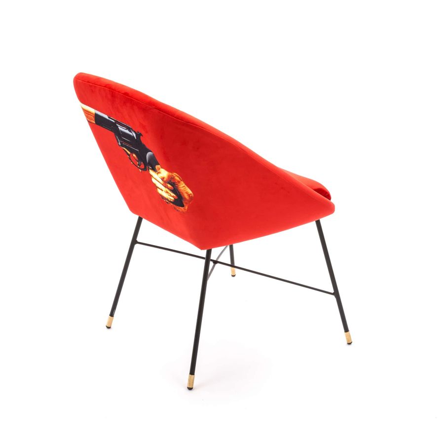 Fabric Fully Upholseted Padded Chair Revolver by Seletti