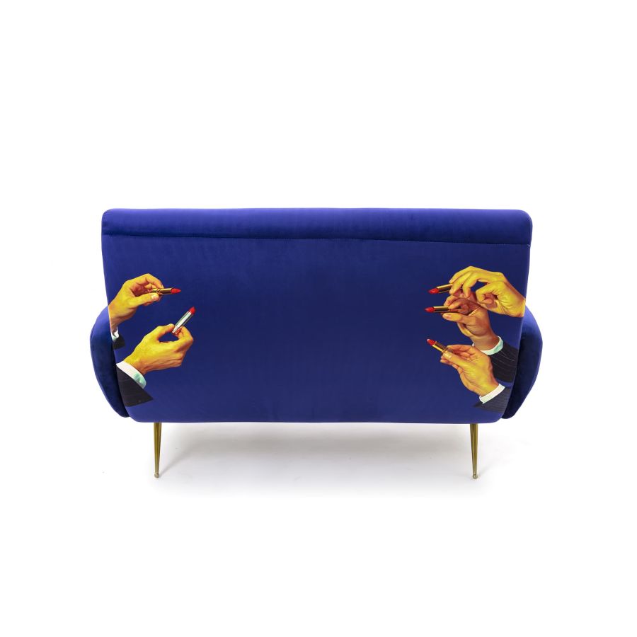 Fabric Fully Upholstered Two Seater Sofa Lipsticks by Seletti