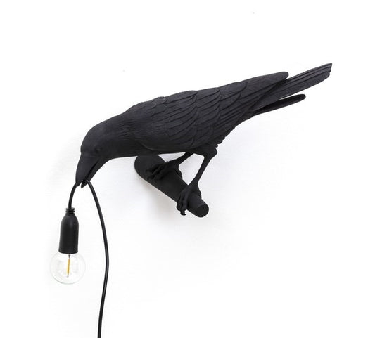 Bird Looking Left Wall Lamp by Seletti #Black