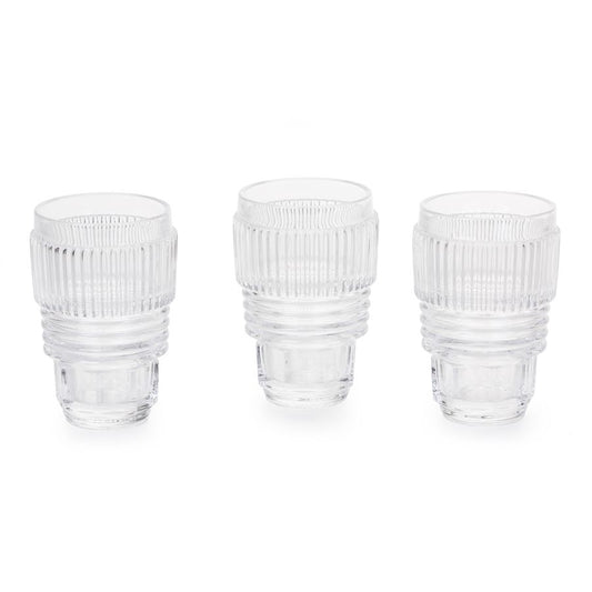 Glass Drinking glass Large set of 3 Machine Collection by Seletti