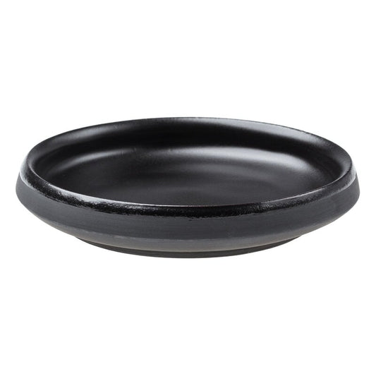 Eclipse snack plate 11,5 cm by Vaidava Ceramics #3 pcs, black #
