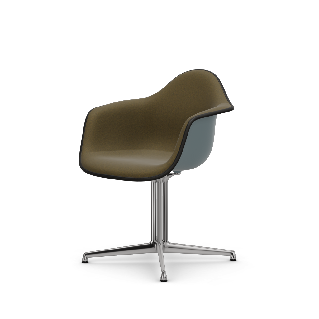 EAMES Plastic Armchair Dal (with Full Upholstery) (Color of Seat Shell -Ice Grey) (Request Info)