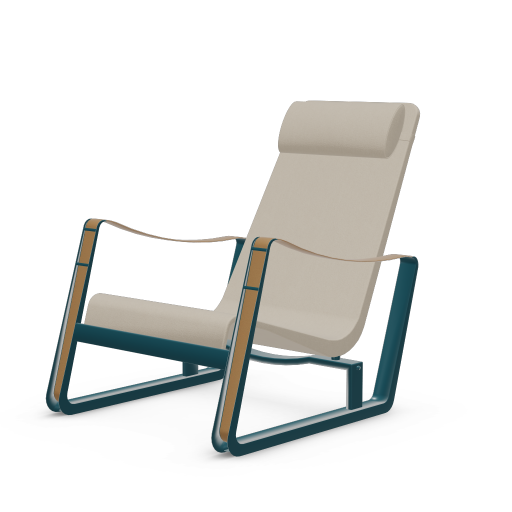 Cite Lounge Chair (Prouve Bleu Dynastie powder-coated (smooth)) by Vitra