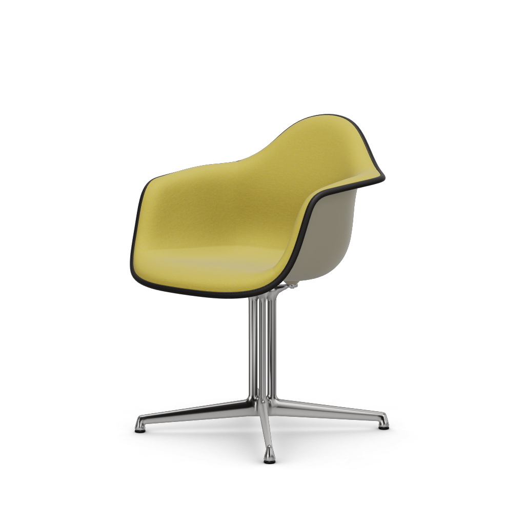 EAMES Plastic Armchair Dal (with Full Upholstery) (Color of Seat Shell -PEBBLE) (Request Info)