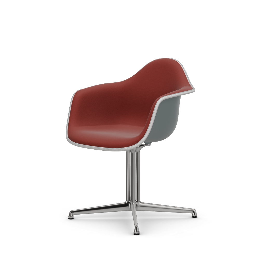 EAMES Plastic Armchair Dal (with Full Upholstery) (Color of Seat Shell -Light Grey) (request info)