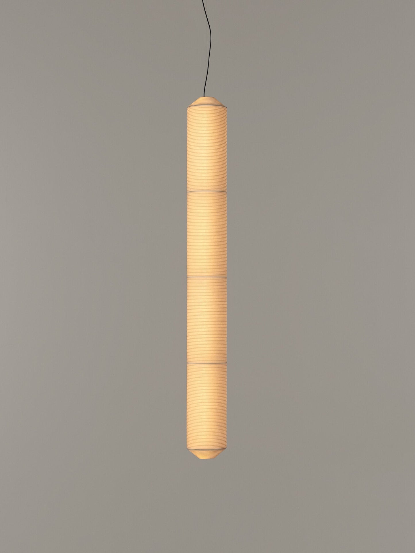 Tekiò Vertical - LED dimmable japanese paper pendant lamp by Santa & Cole