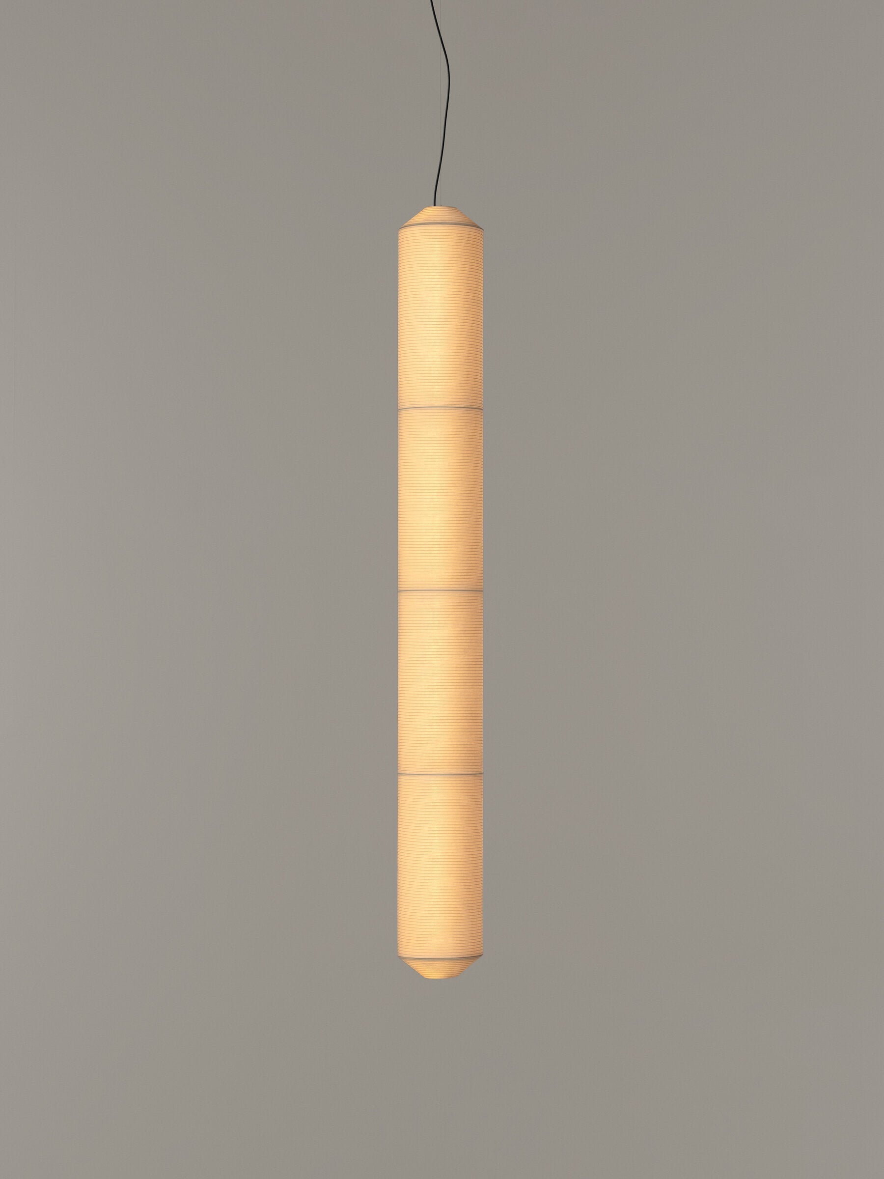 Tekiò Vertical - LED dimmable japanese paper pendant lamp by Santa & Cole