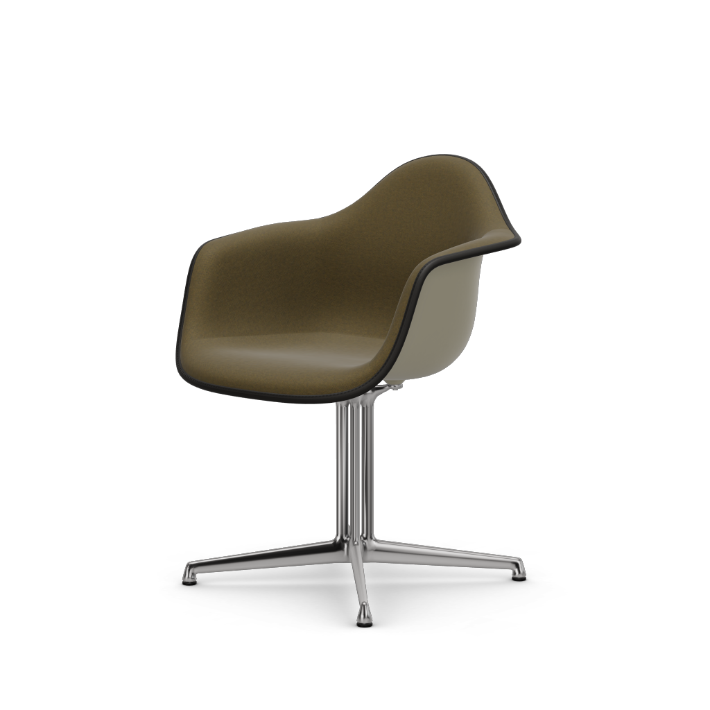 EAMES Plastic Armchair Dal (with Full Upholstery) (Color of Seat Shell -PEBBLE) (Request Info)