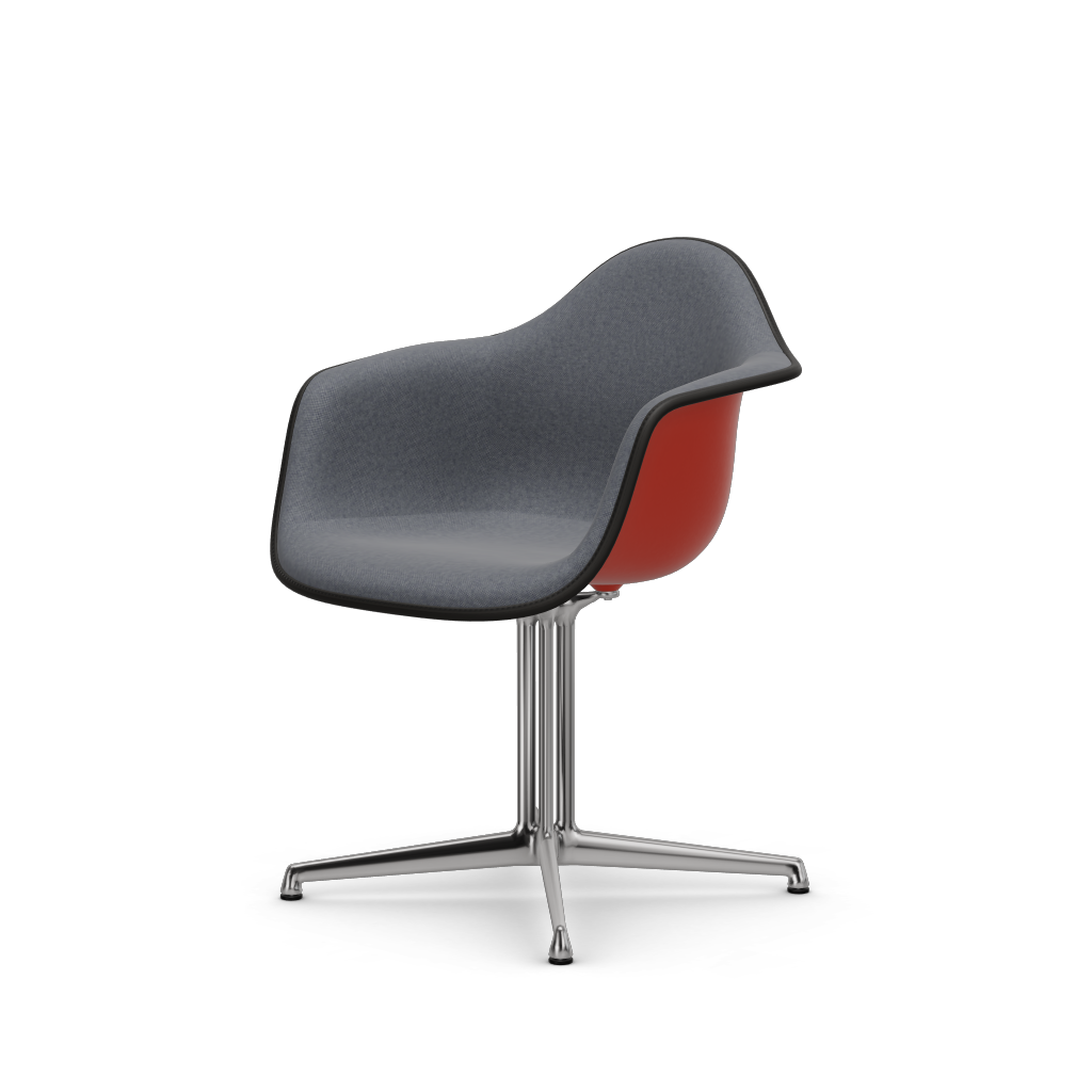 EAMES Plastic Armchair Dal (with Full Upholstery) (Color of Seat Shell -Poppy Red) (Request Info)