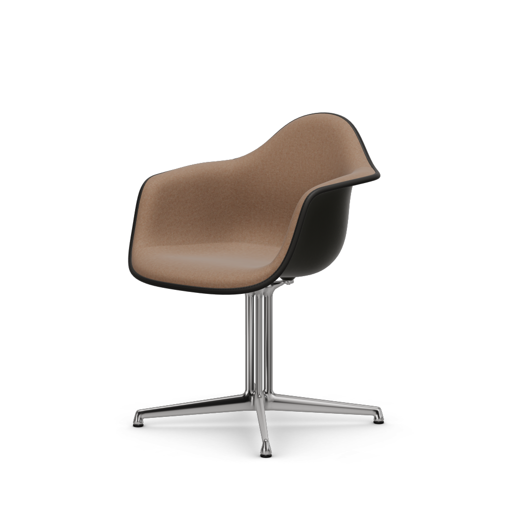 EAMES Plastic Armchair Dal (with Full Upholstery) (COLOUR OF SEAT SHELL -Deep Black) (Request Info)