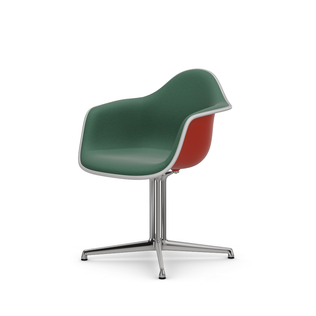 EAMES Plastic Armchair Dal (with Full Upholstery) (Color of Seat Shell -Poppy Red) (Request Info)