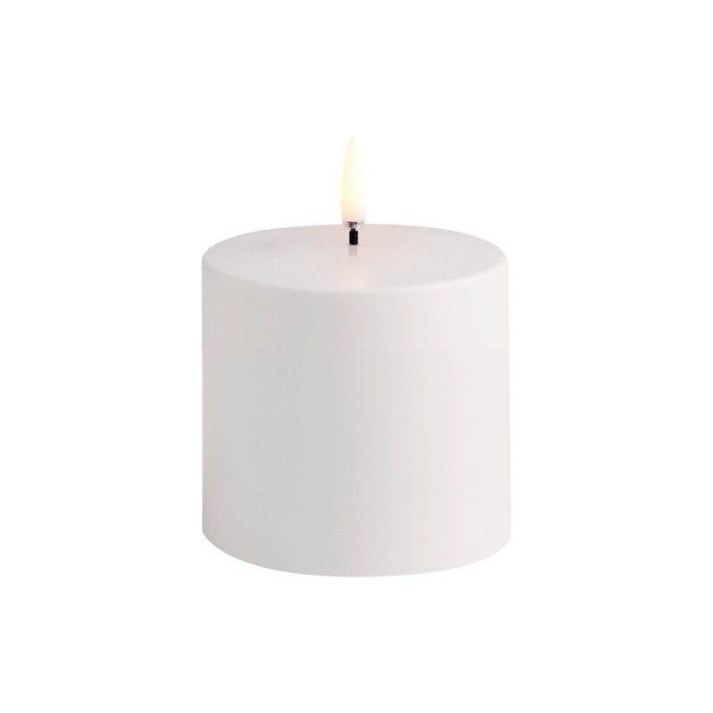 Outdoor LED pillar candle by Uyuni Lighting #7,8 x 7,8 cm, white #