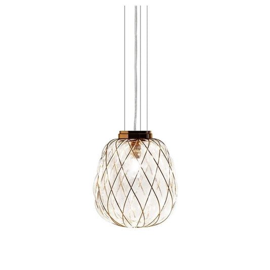 Pinecone Pendant Lamp Gold & Clear Glass by FontanaArte #Gold & Clear Glass