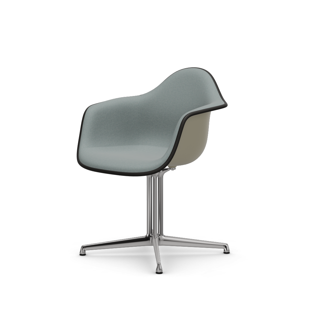 EAMES Plastic Armchair Dal (with Full Upholstery) (Color of Seat Shell -PEBBLE) (Request Info)