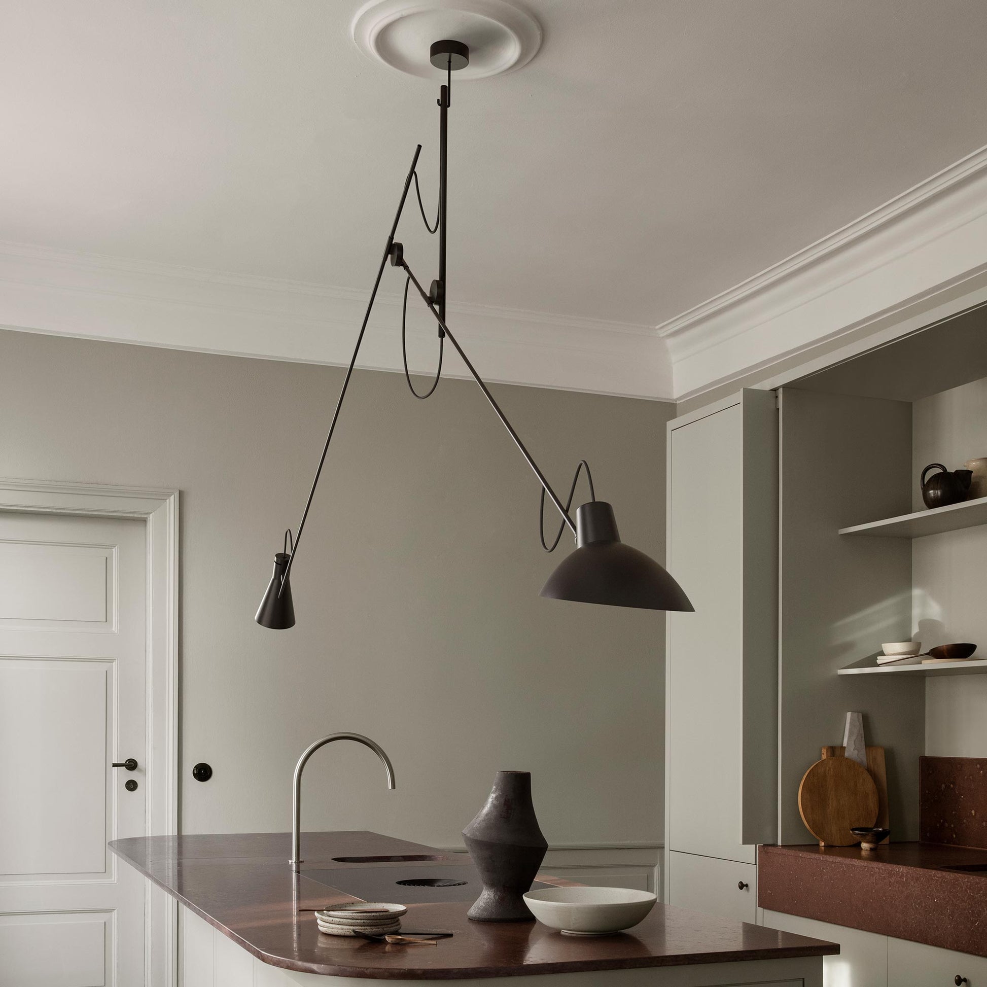 Suspension Lamp VV Cinquanta by Astep #Black Structure / Black Reflectors