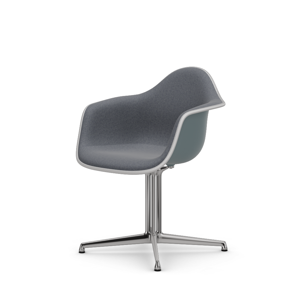 EAMES Plastic Armchair Dal (with Full Upholstery) (Color of Seat Shell -Ice Grey) (Request Info)