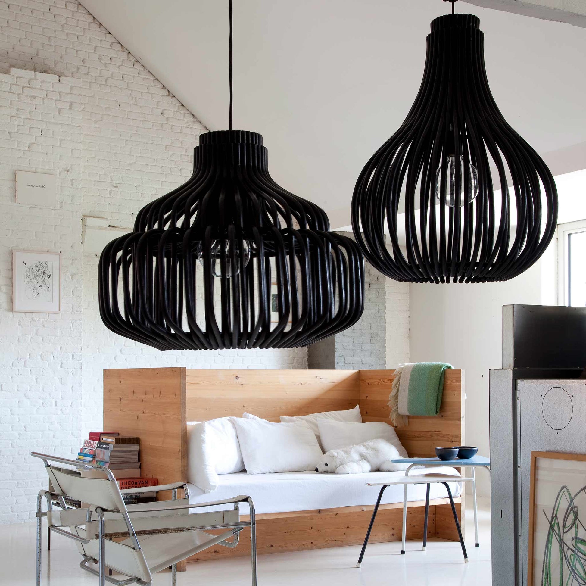 Rattan Pendant Lamp Bulb by Vincent Sheppard #Black