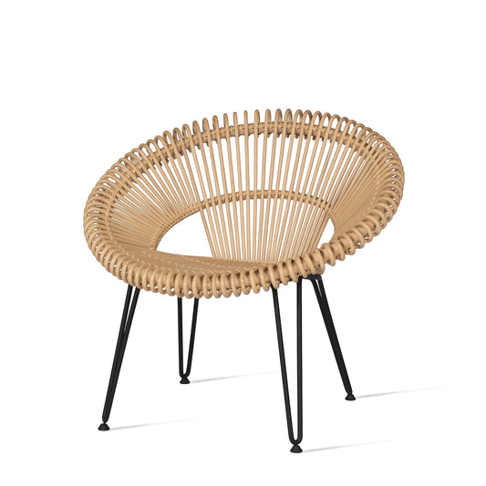 Rattan Easy Chair With Armrests Cruz by Vincent Sheppard #Natural Rattan / Black Steel