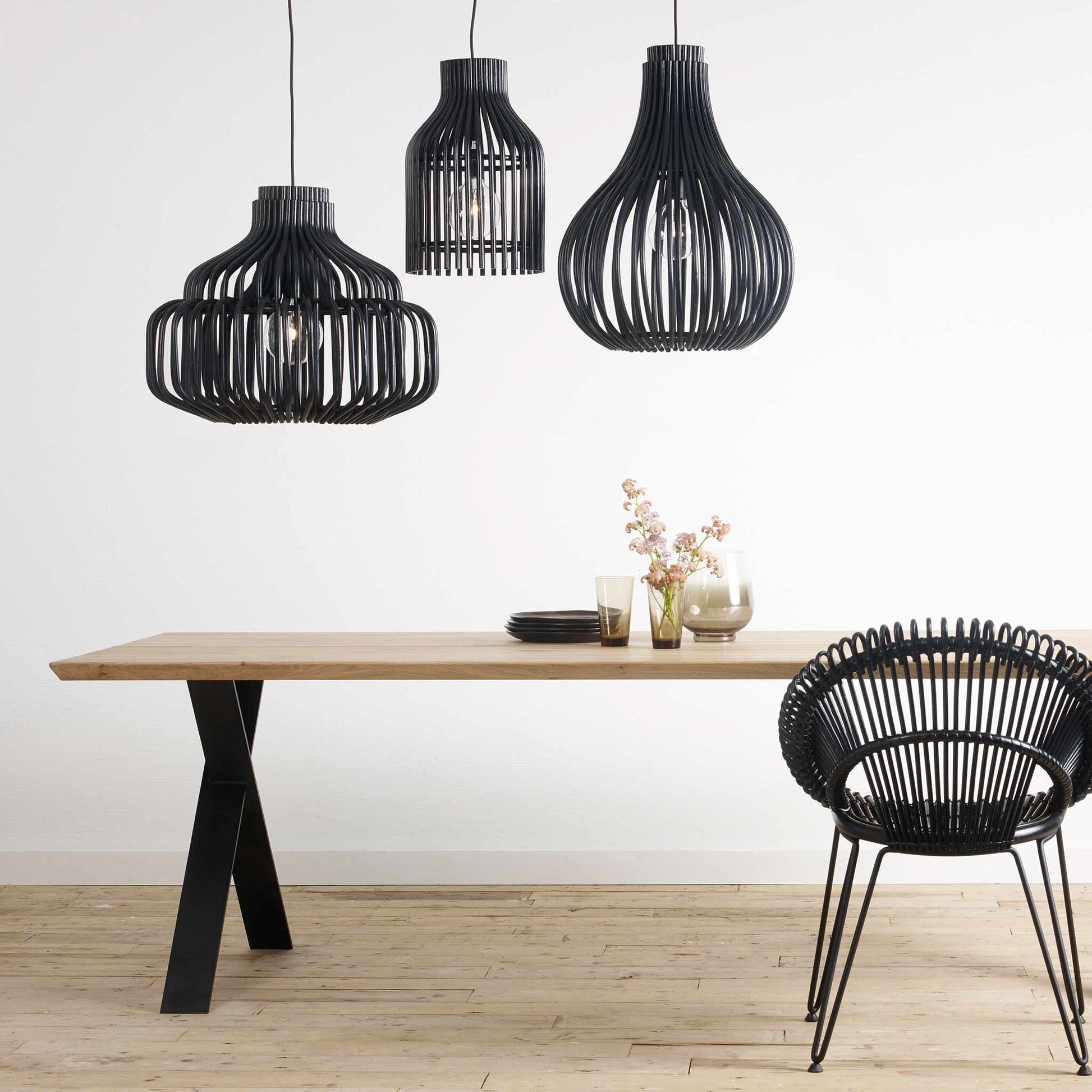 Rattan Pendant Lamp Bulb by Vincent Sheppard #Black