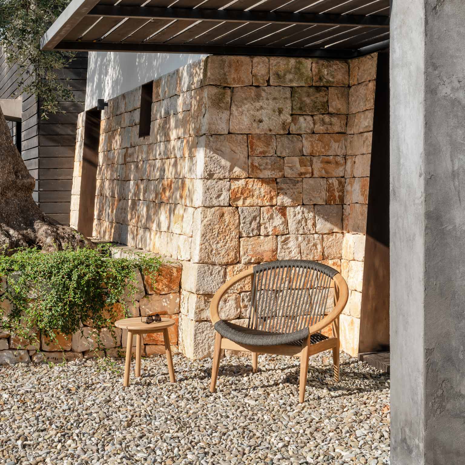 Round Teak Garden Side Table Anton by Vincent Sheppard