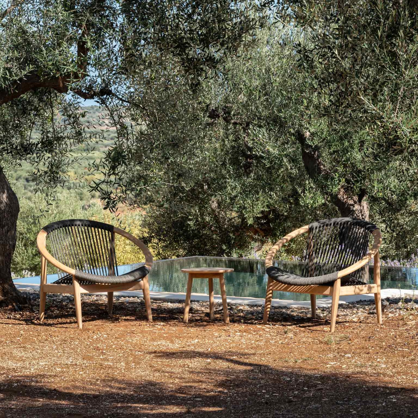 Rope Easy Chair With Armrests Frida by Vincent Sheppard #Teak / anthracite