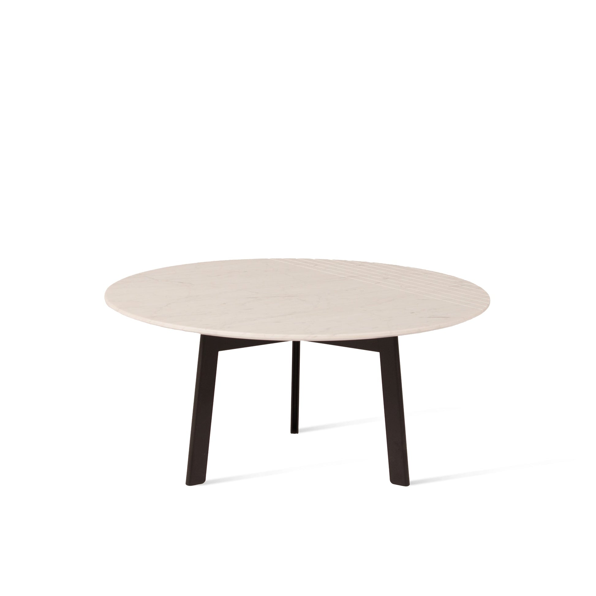 Round Coffee Table Groove by Vincent Sheppard #Ø72 x H34 / Carrara marble / Black