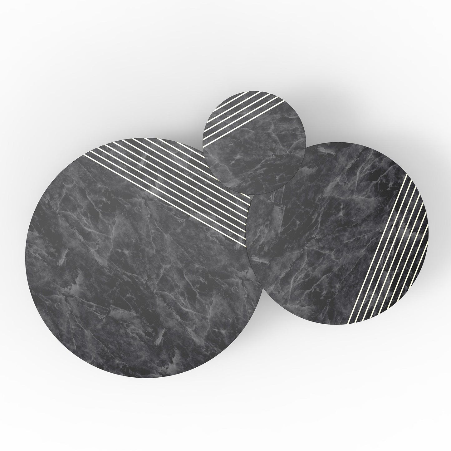 Round Coffee Table Groove by Vincent Sheppard #Ø96 x H30 / Nero marquina marble / Black