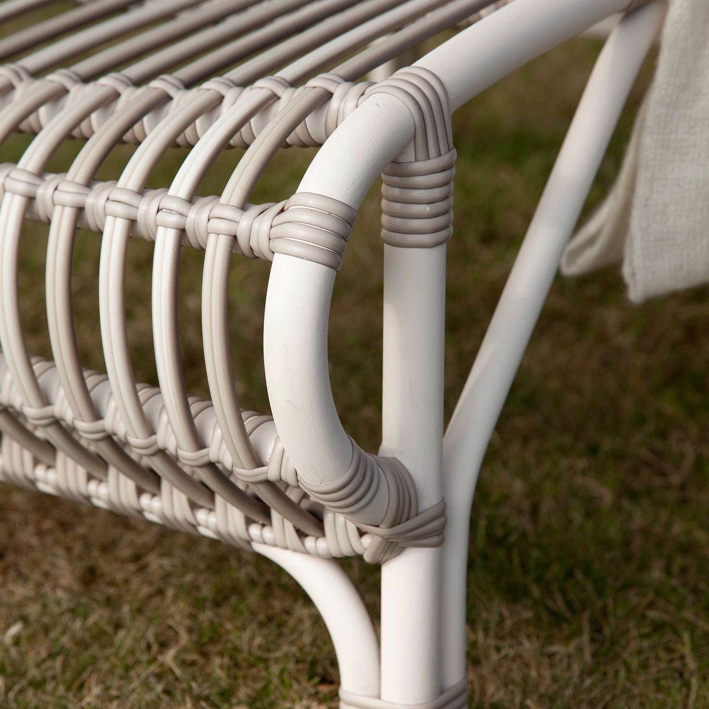 Lucy -Wicker Sunlounger with Armrests