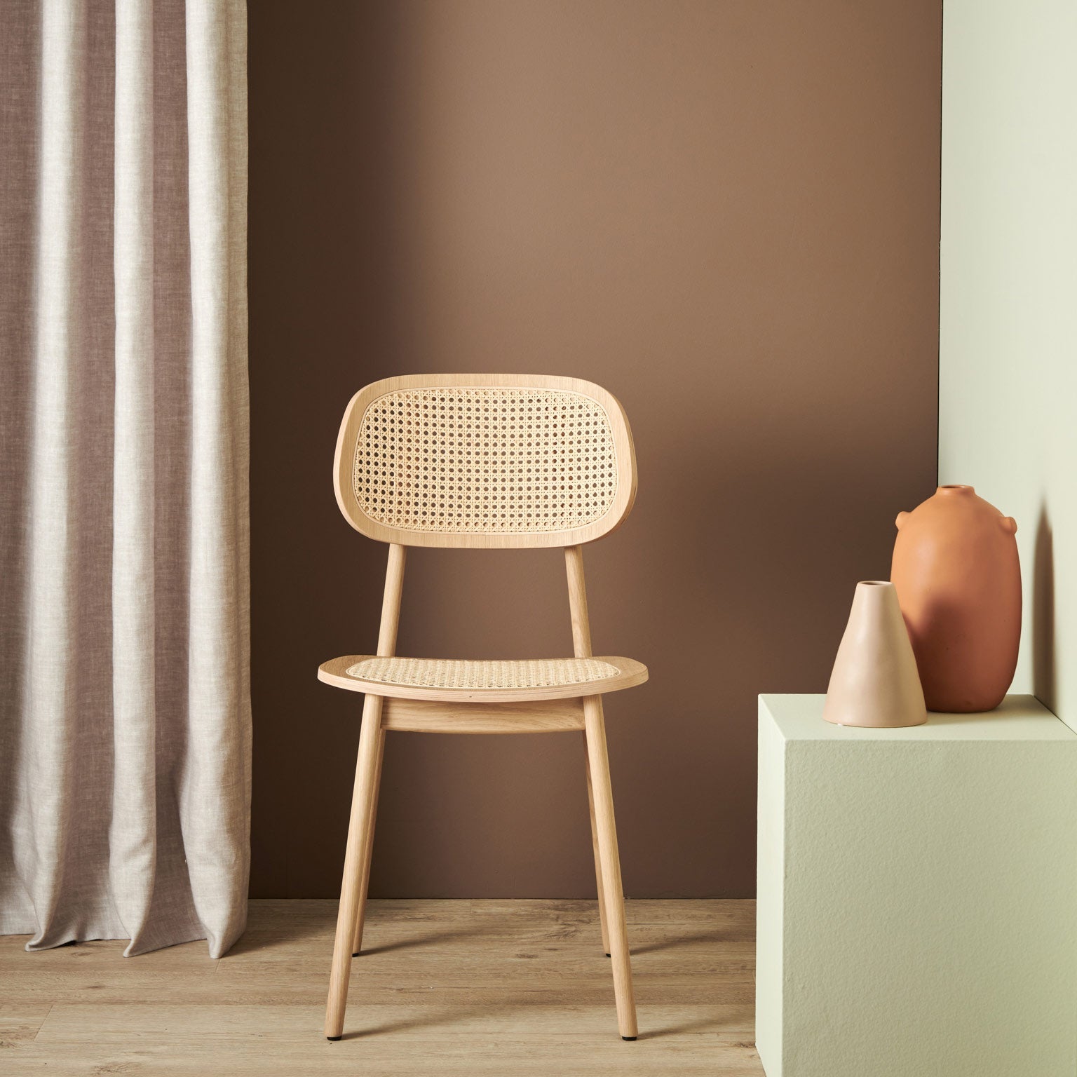 wooden dining chair with Woven Cane seat Titus by Vincent Sheppard #Natural oak