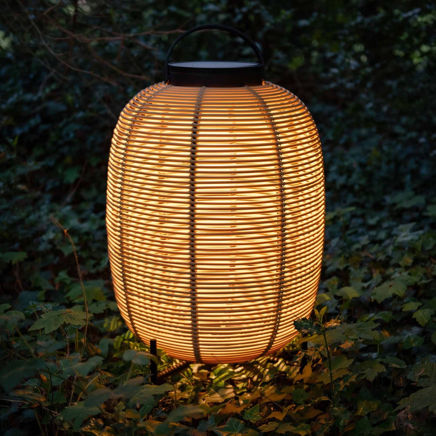 Solar powered wicker lantern with Steel Base TIKA by Vincent Sheppard #Camel