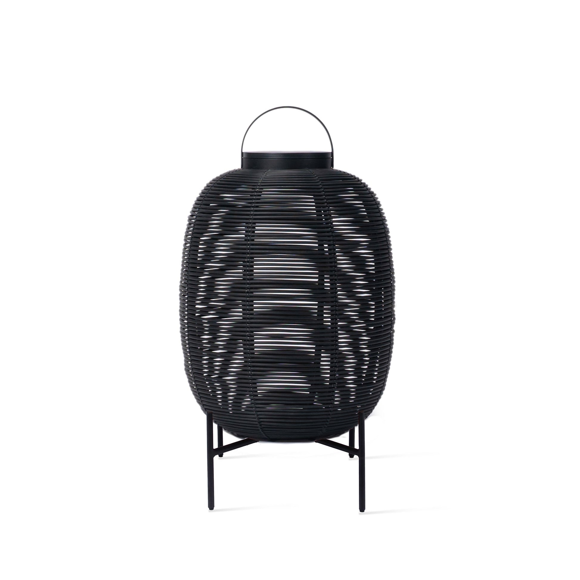 Solar powered wicker lantern with Steel Base TIKA by Vincent Sheppard #Black