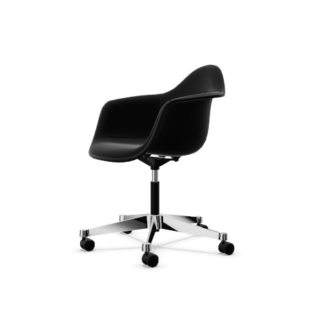 Eames Plastic PACC Office Chair M. Swivel Fully Upholstered by Vitra #Black/ Hoopsak F60