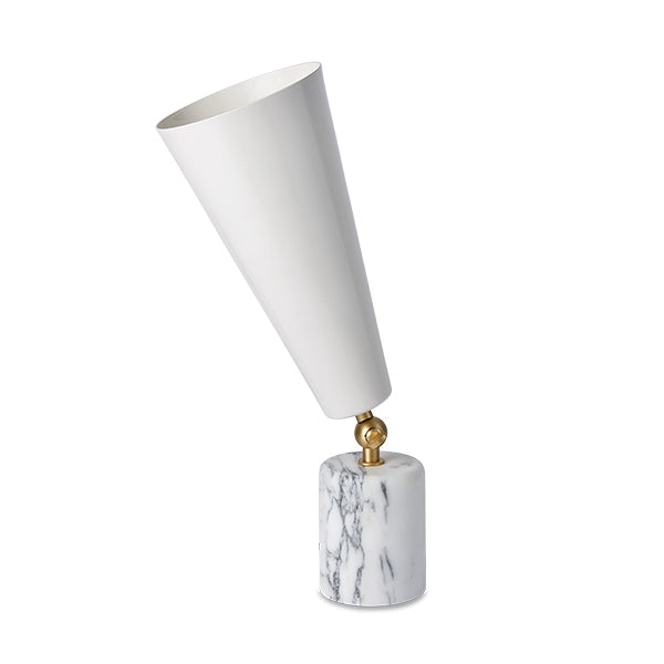 Vox Table Lamp Small by TATO #White Marble & Matt Brass/White