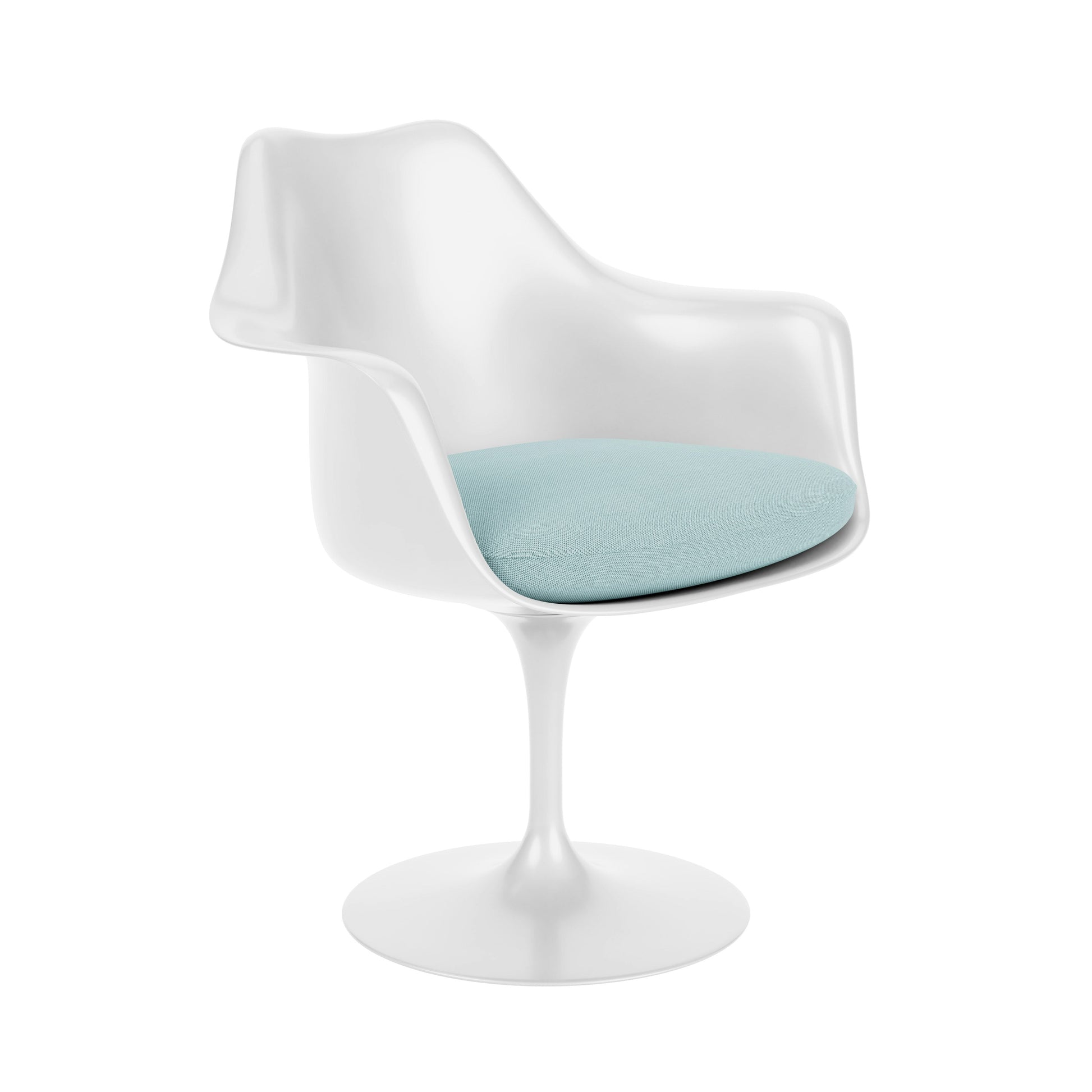 Saarinen Tulip - Armchair with fabric seat cushion by Knoll #White