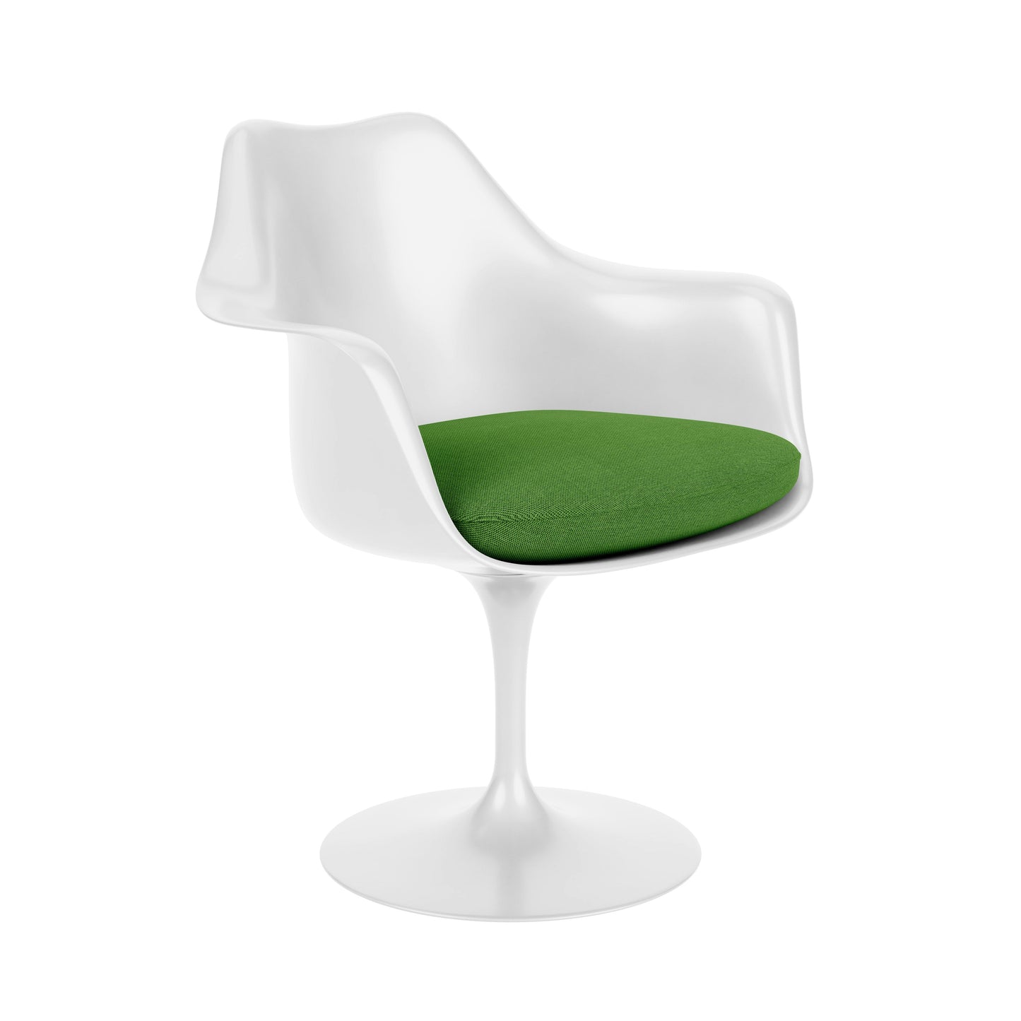 Saarinen Tulip - Armchair with fabric seat cushion by Knoll #White