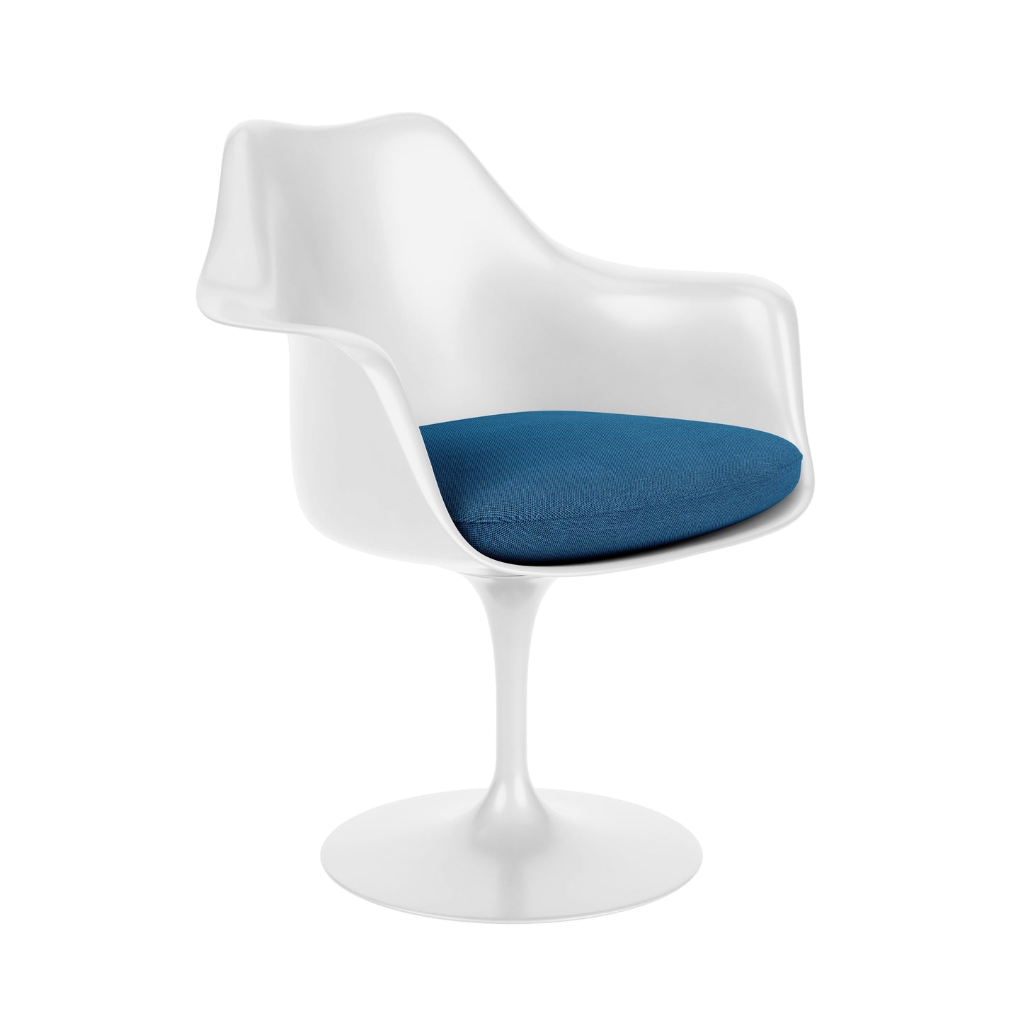 Saarinen Tulip - Armchair with fabric seat cushion by Knoll #White