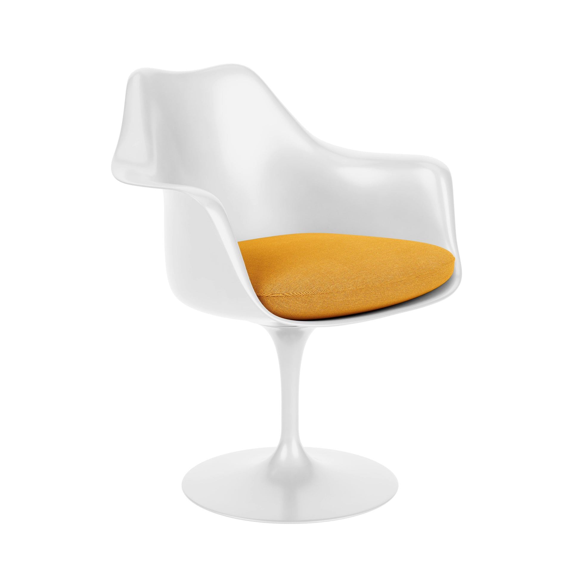 Saarinen Tulip - Armchair with fabric seat cushion by Knoll #White