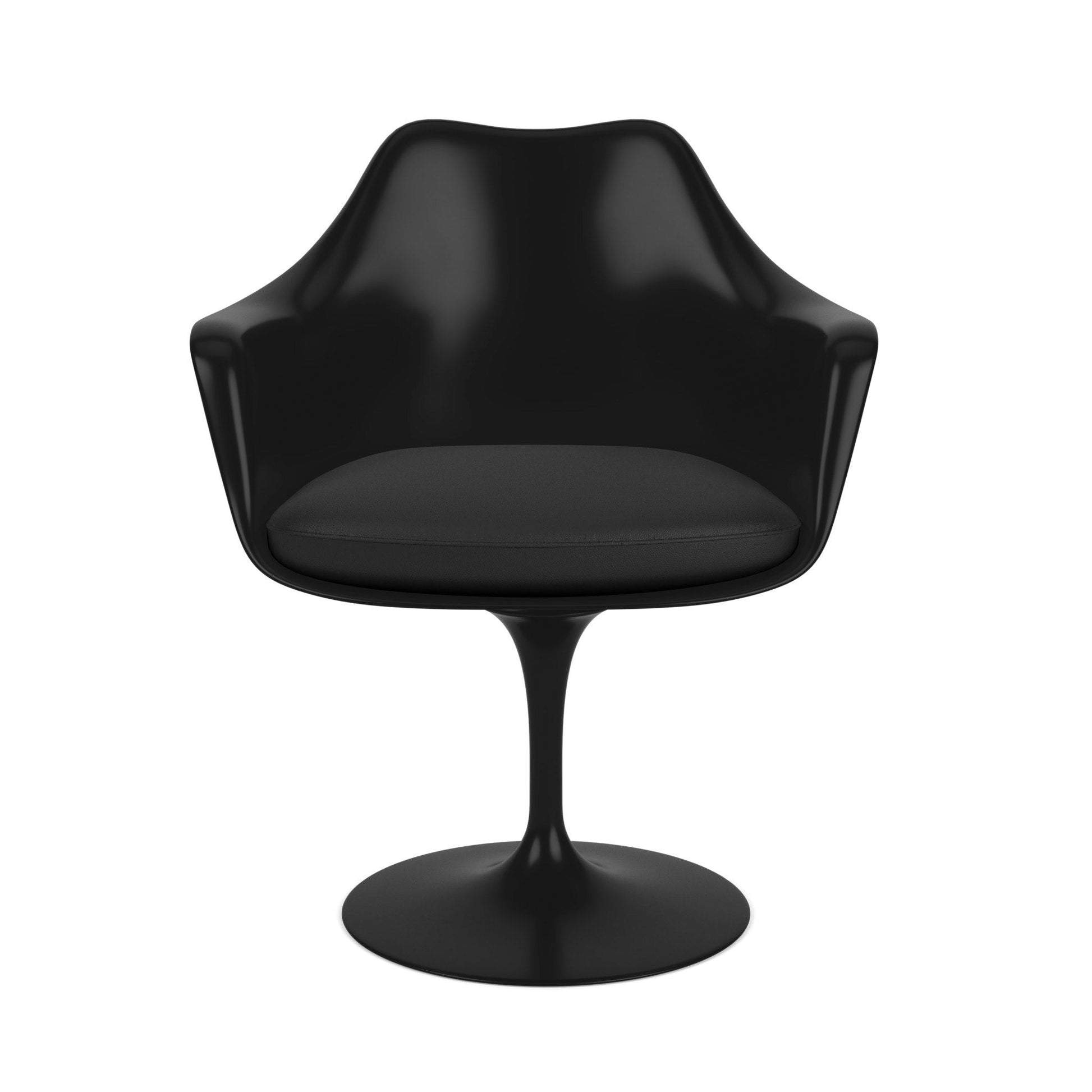 Saarinen Tulip - Armchair with fabric seat cushion by Knoll #Black