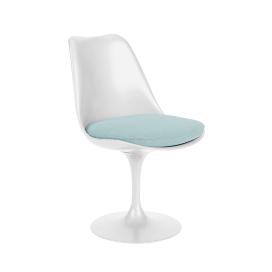 Saarinen Tulip - Side Chair with fabric seat cushion by Knoll #white