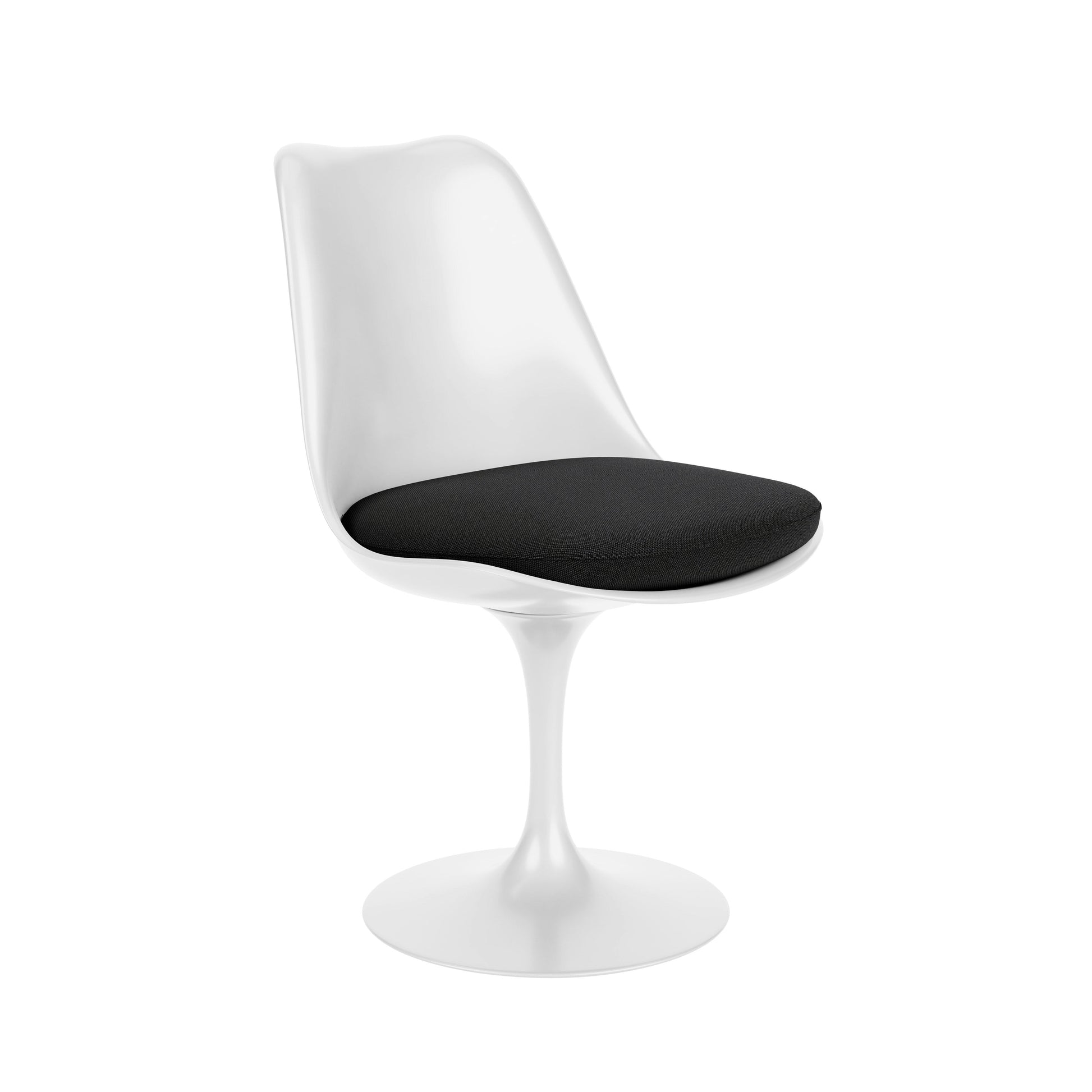 Saarinen Tulip - Side Chair with fabric seat cushion by Knoll #white