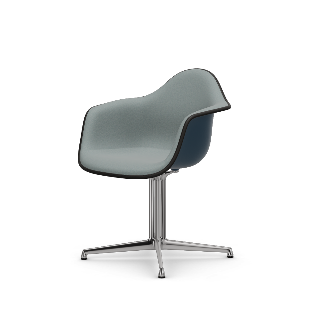 EAMES Plastic Armchair Dal (with Full Upholstery) (Color of Seat Shell -Sea Blue) (Request Info)