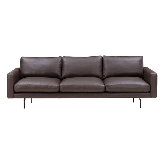 Edge V1 3 seater sofa by Wendelbo #comp. 25, black - Faith 2 dark brown #