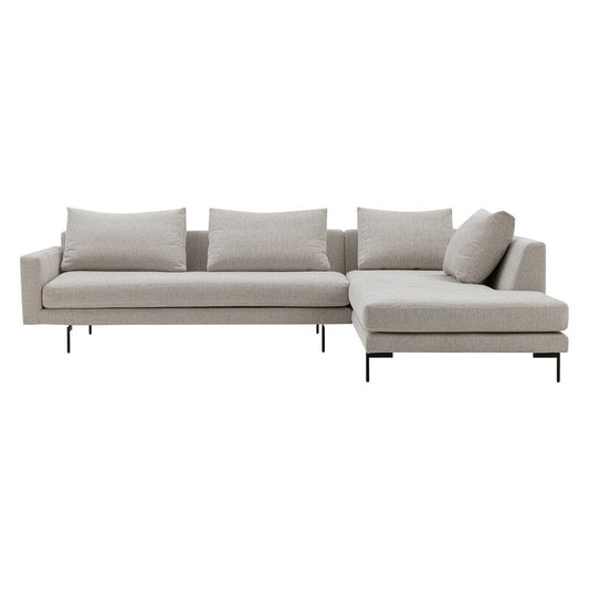 Edge V2 sofa by Wendelbo #moduls 11-33, black - Soft 2 light grey #