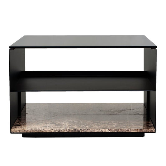 Expose coffee table by Wendelbo #medium, brown glass - Emperador marble #