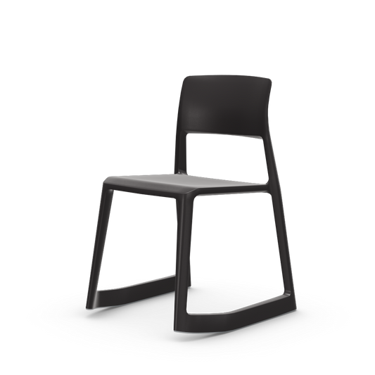 Tip Ton solid plastic chair with a forward-tilt by Vitra #basic dark